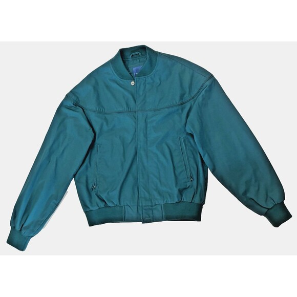 Towncraft VTG 80s 90s Teal Turquoise Full Zip Lightweight Bomber Jacket Mens M - Picture 1 of 10